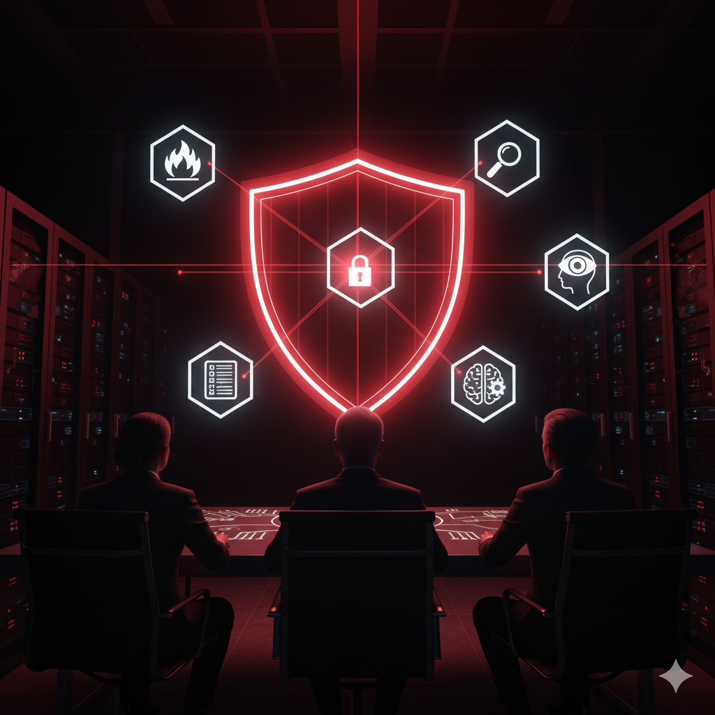 Escudo de ciberseguridad y datos protegidos